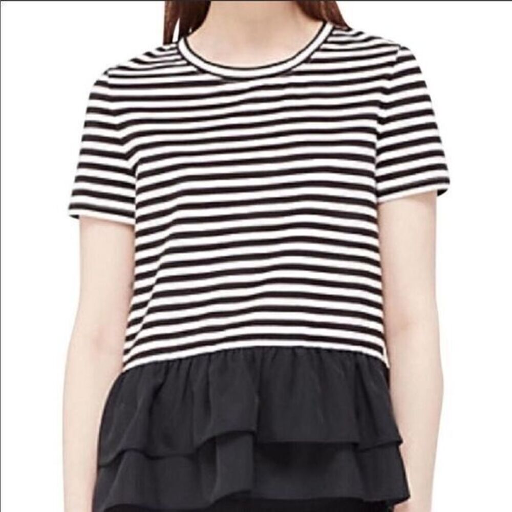 Kate Spade Broom Street Stripped peplum t-shirt blouse